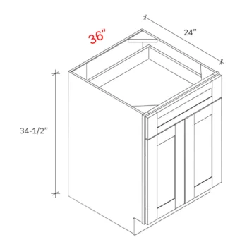 Shaker Grey 36_w Base Cabinet