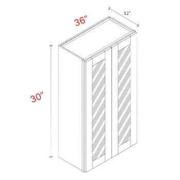 Shaker Grey 36_w X 30_h Clear Glass Door Wall Cabinet (Matching Interior)
