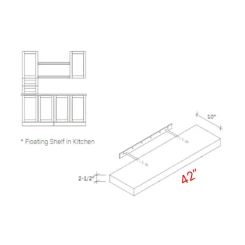 Shaker Grey 42w X 2 12h Finished Floating Shelf