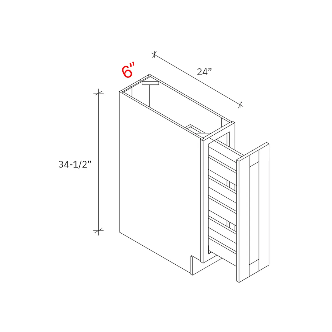 Shaker Grey 6_ Spice Cabinet Pullout - Full Height (1)