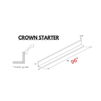 Shaker Grey 96_ Starter Molding - 4_h x 3_d