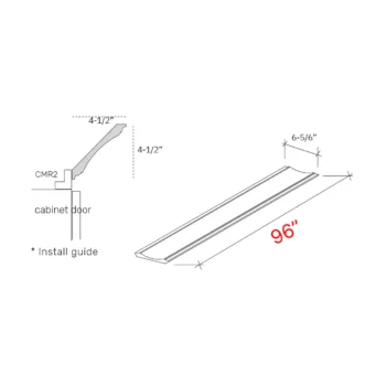 Shaker Grey 96w Cove Crown Molding - 4 12 Finished Height