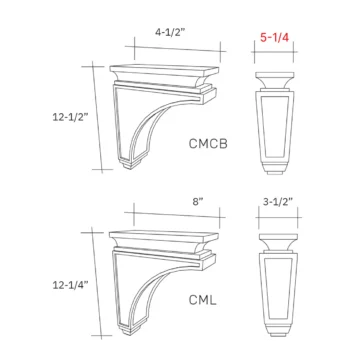 Shaker Grey Corbel - 5 14w X 12 12h X 4 12d