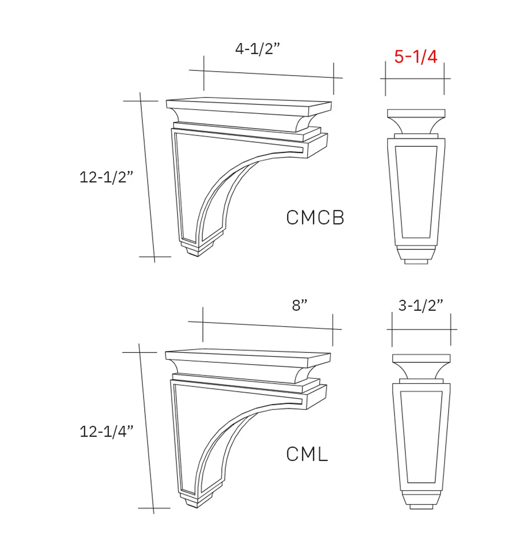 Shaker Grey Corbel - 5 14w X 12 12h X 4 12d