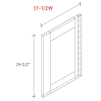Shaker Grey Deco Door - 18_ Depth Base Cabinet