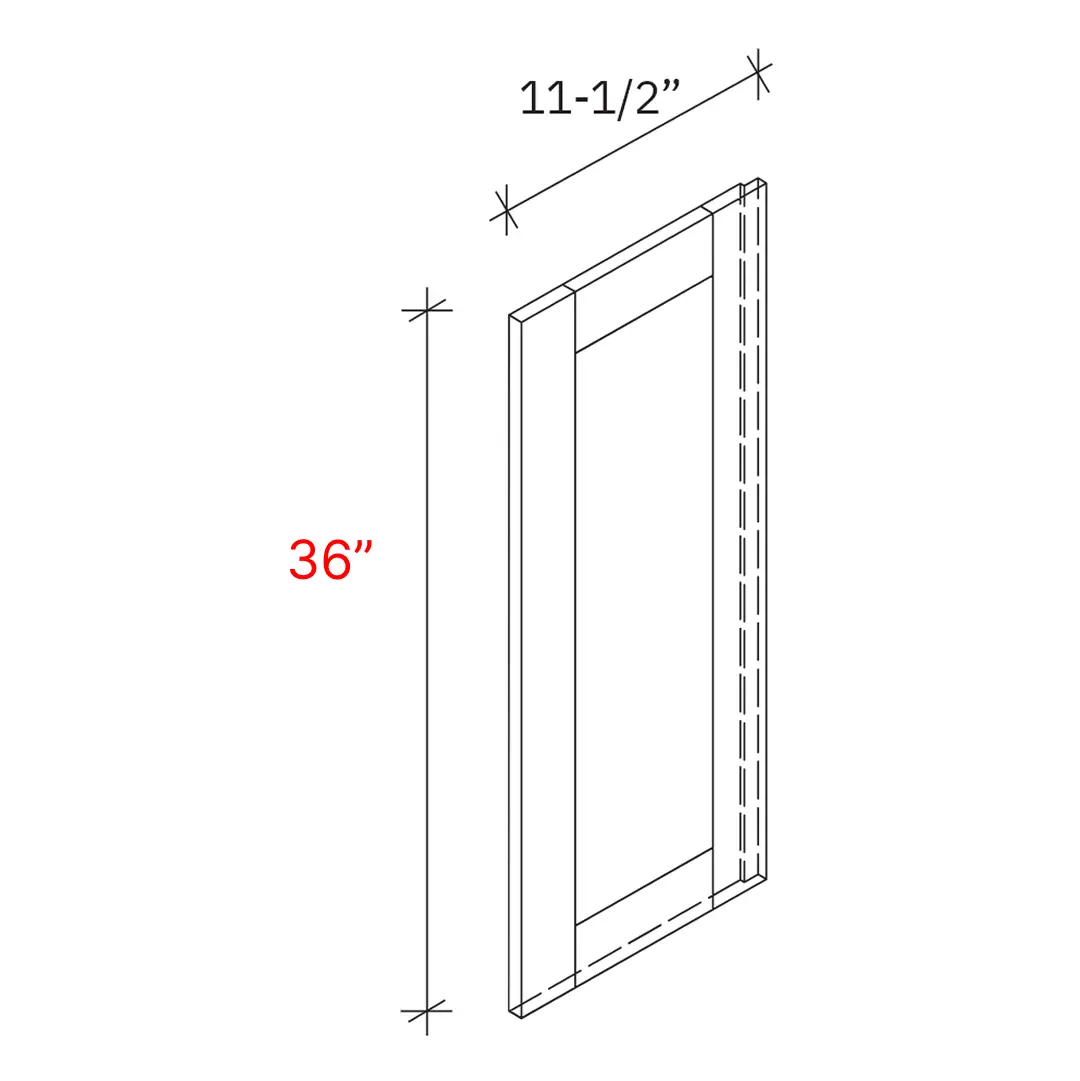 Shaker Grey Deco Door - 36_h Wall Cabinet