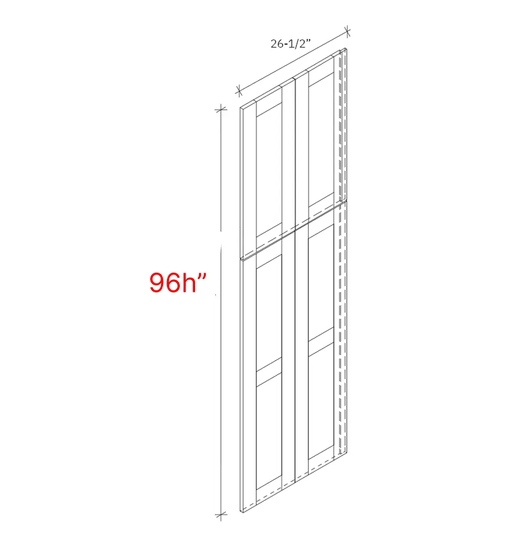 Shaker Grey Deco Door - 96_h Tall Cabinet