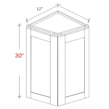 Shaker Natural 12_ X 30_ Wall Angled End Cabinet