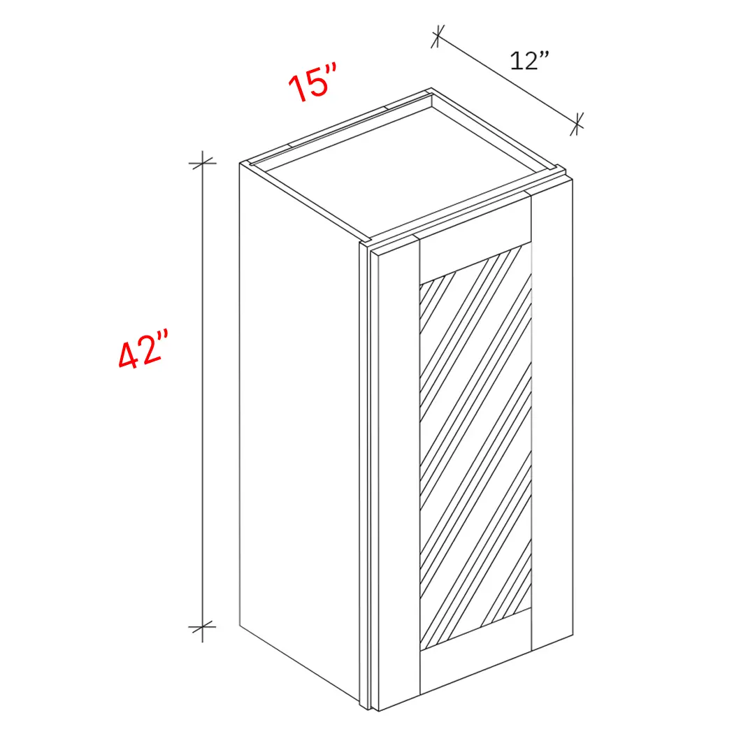 Shaker Natural 15_w X 42_h Clear Glass Door Wall Cabinet (Matching Interior)