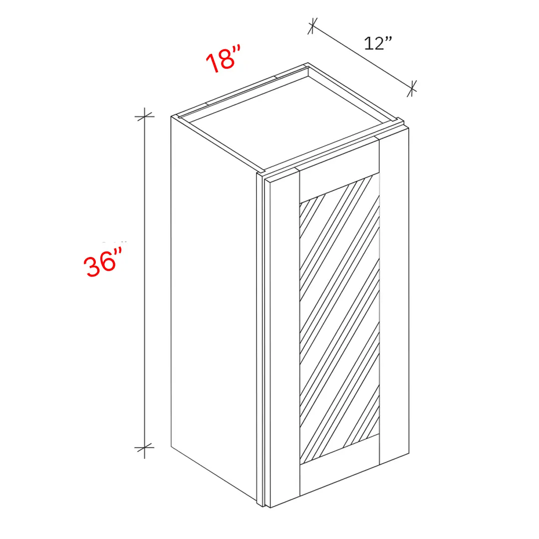 Shaker Natural 18_w X 36_h Clear Glass Door Wall Cabinet (Matching Interior)