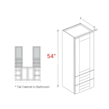 Shaker Natural 18w X 54h X 15d Counter Wall Cabinet