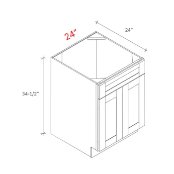 Shaker Natural 24_w Sink Base Cabinet