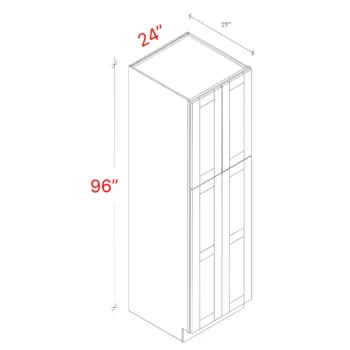 Shaker Natural 24_w X 96_h X 27_d Pantry Cabinet (No Roll Trays Included)