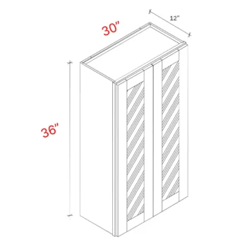 Shaker Natural 30_w X 36_h Clear Glass Door Wall Cabinet (Matching Interior)