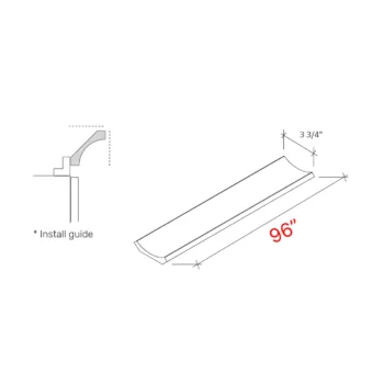 Shaker Natural 96"w Cove Crown Molding - 2 3/4"Finished Height