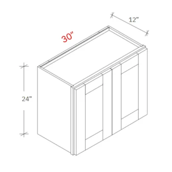 Bevel Blue 30"w X 24"h Wall Cabinet