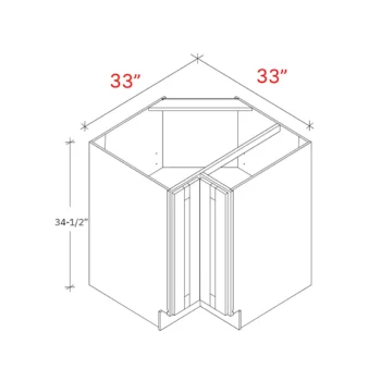 Bevel Blue 33"w EZ Reach Base Corner Cabinet (Lazy Susan Trays - Not Included)