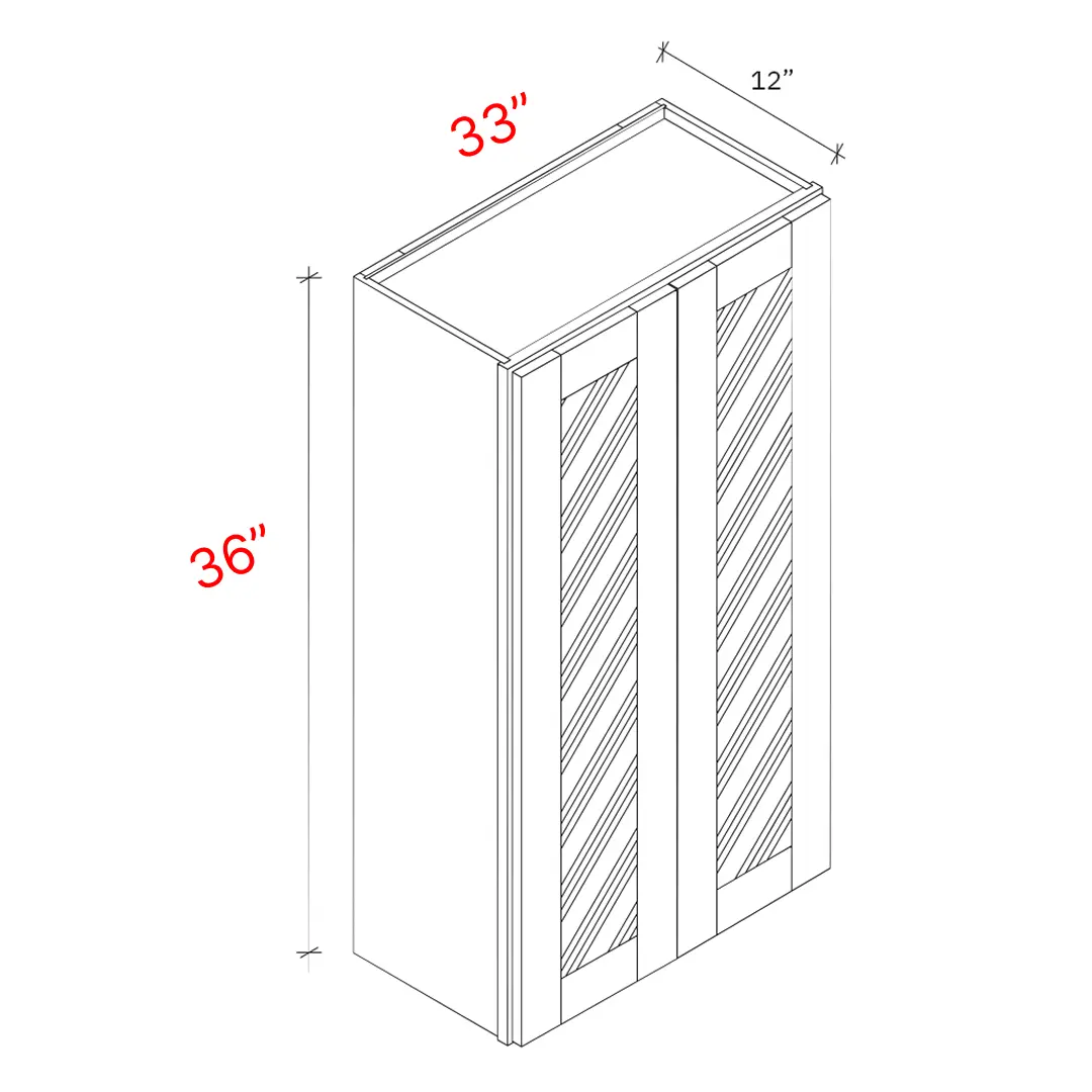 Bevel Blue 33"w X 36"h Clear Glass Door Wall Cabinet (Matching Interior)