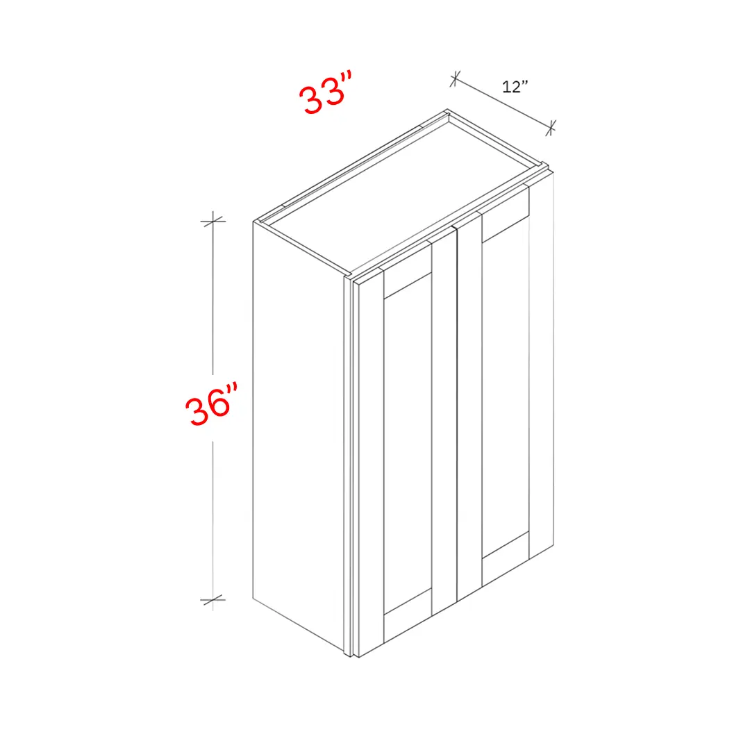 Bevel Blue 33"w X 36"h Wall Cabinet