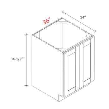 Bevel Blue 36"w Base Cabinet - Full Height