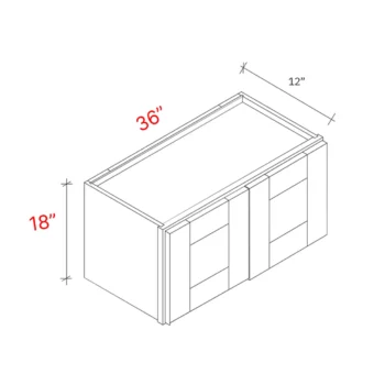 Bevel Blue 36"w X 18"h Wall Cabinet