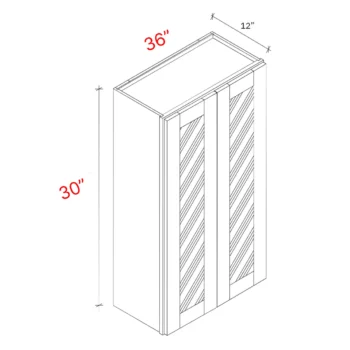 Bevel Blue 36"w X 30"h Clear Glass Door Wall Cabinet (Matching Interior)
