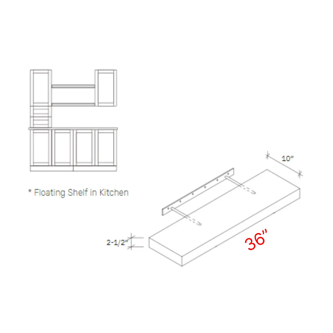 Bevel Blue 36"w X 2 1/2"h Finished Floating Shelf