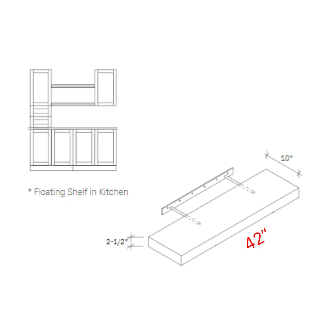 Bevel Blue 42"w X 2 1/2"h Finished Floating Shelf