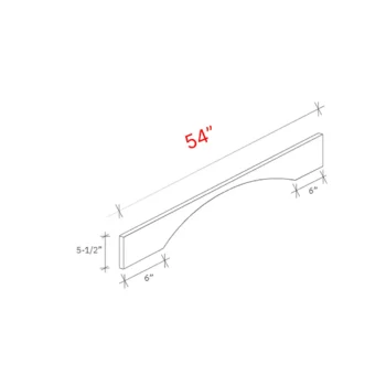 Bevel Blue 54"w X 5 1/2"h Arch Valance