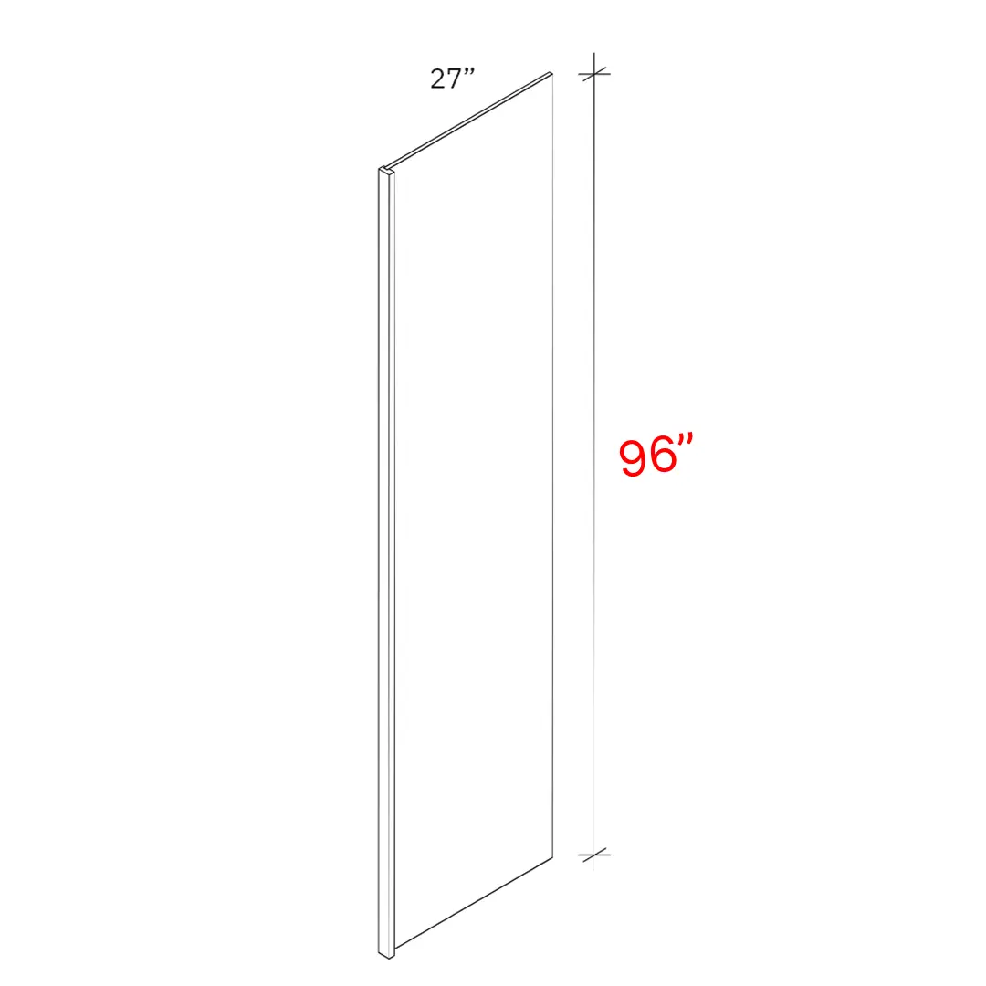 Bevel Blue Refrigerator Panel 96"h x 27"d (Includes 1 1/2" Front Filler)