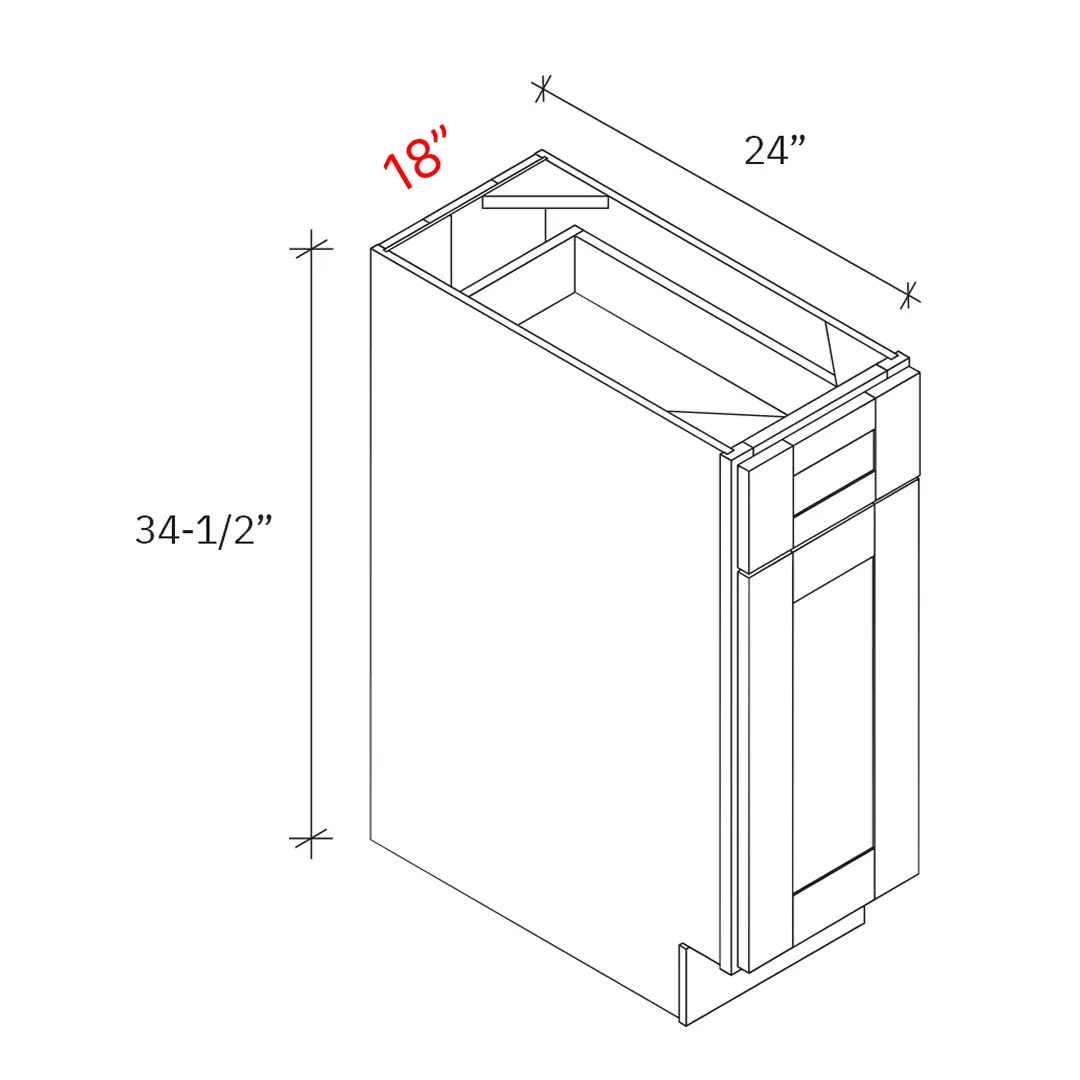 Bevel Green 18"w Base Cabinet