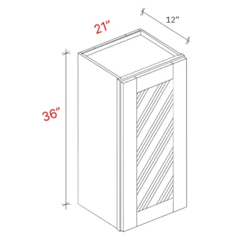 Bevel Green 21"w X 36"h Clear Glass Door Wall Cabinet (Matching Interior)