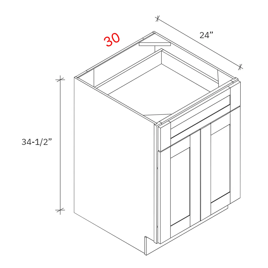 Bevel Green 30"w Base Cabinet