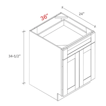 Bevel Green 36"w Base Cabinet