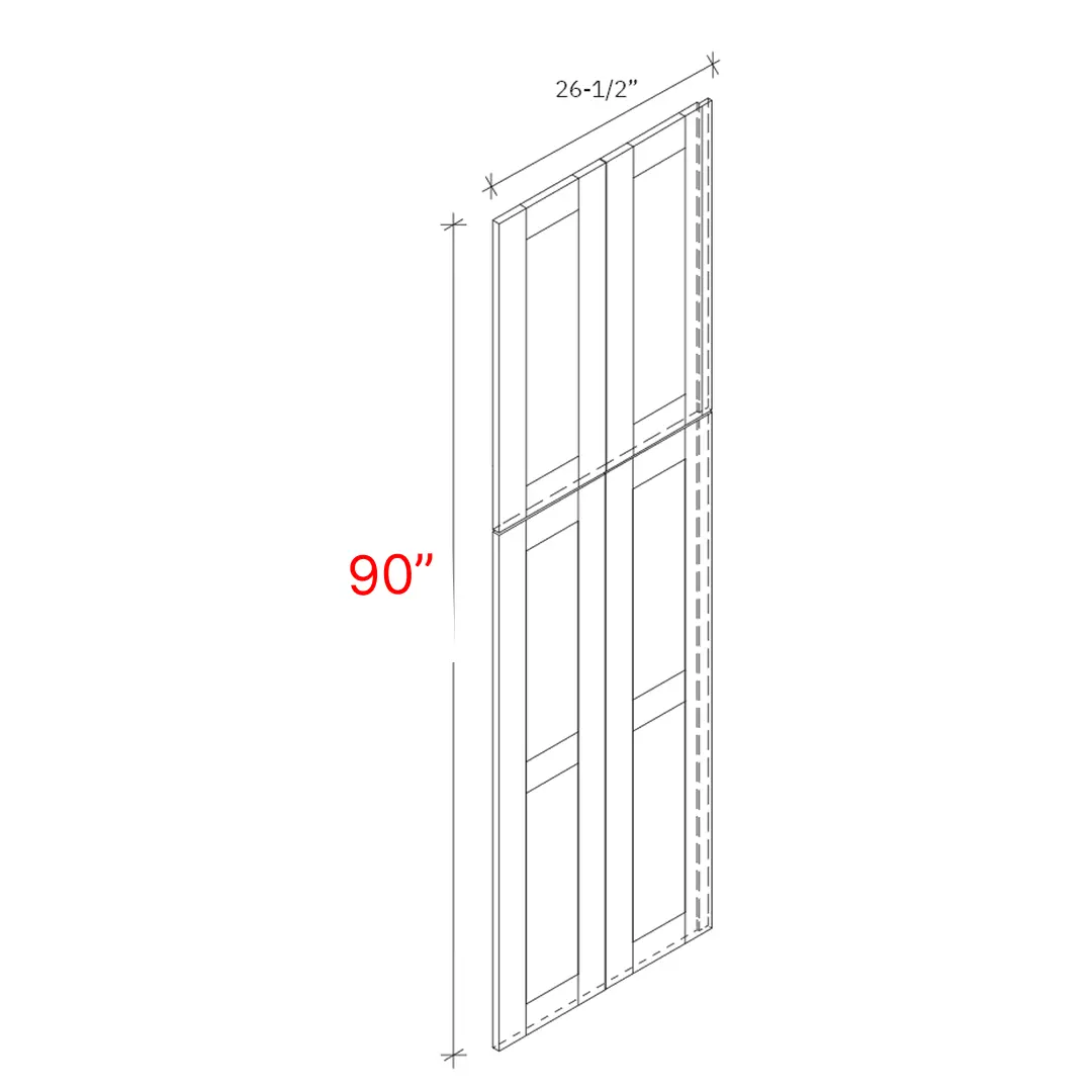 Bevel Green Deco Door - 90"h Tall Cabinet