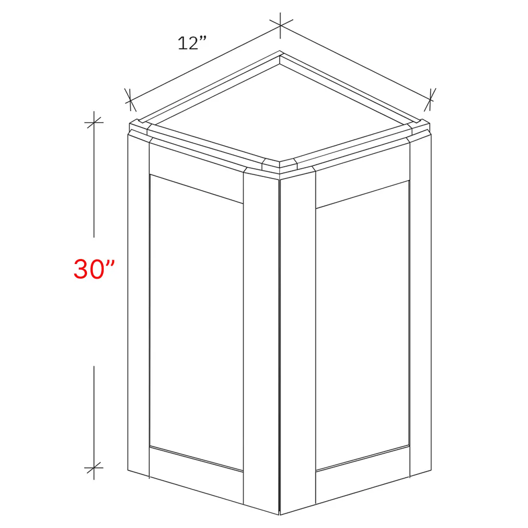 Bevel White 12" X 30" Wall Angled End Cabinet