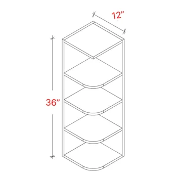 Bevel White 12" X 36" Wall Open End Cabinet