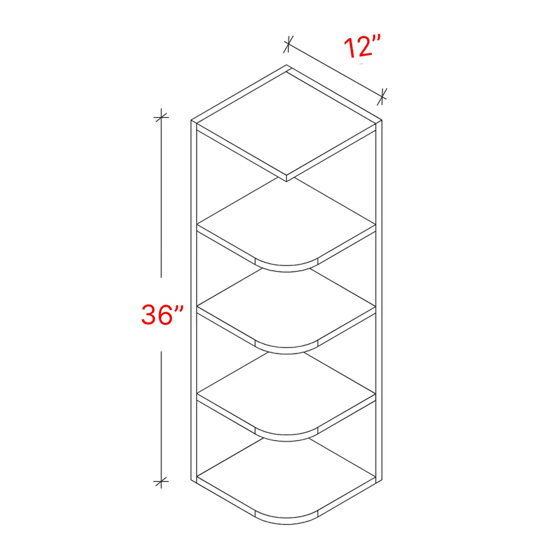 Bevel White 12" X 36" Wall Open End Cabinet