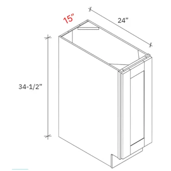 Bevel White 15"w Base Cabinet - Full Height