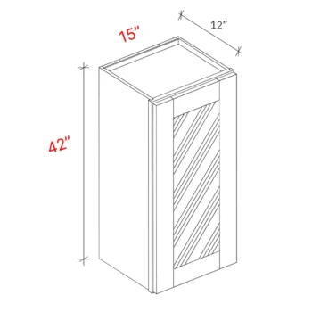 Bevel White 15_w X 42_h Clear Glass Door Wall Cabinet (Matching Interior)