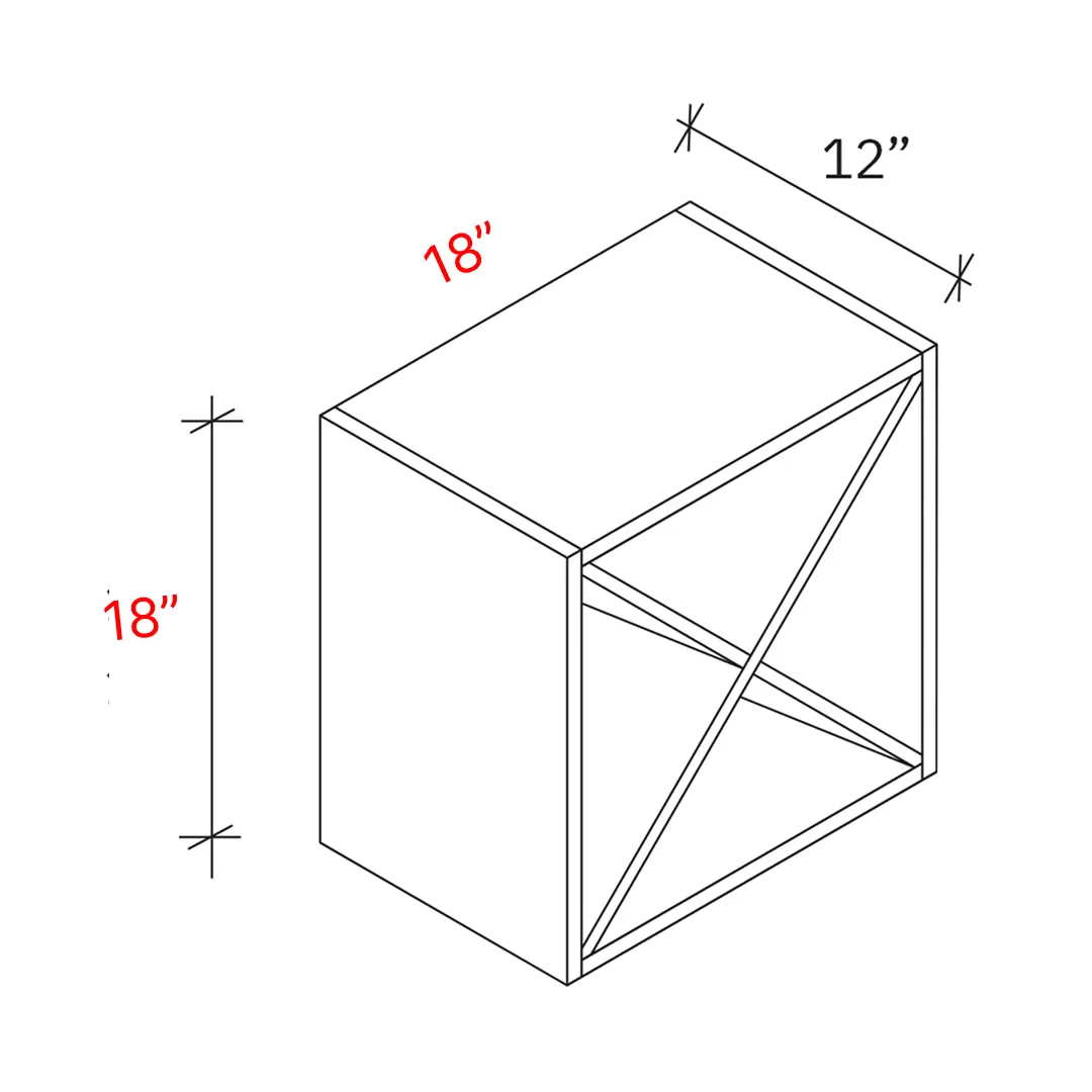 Bevel White 18" X 18" X Wine Rack