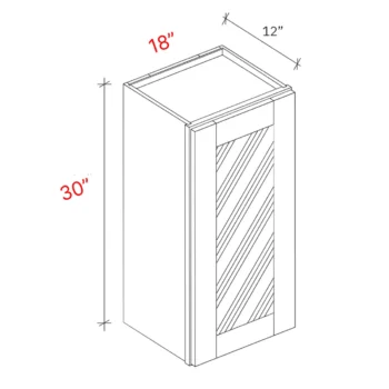 Bevel White 18_w X 30_h Clear Glass Door Wall Cabinet (Matching Interior)