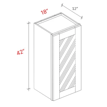 Bevel White 18_w X 42_h Clear Glass Door Wall Cabinet (Matching Interior)