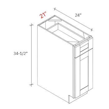Bevel White 21"w Base Cabinet