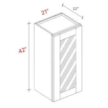 Bevel White 21_w X 42_h Clear Glass Door Wall Cabinet (Matching Interior)