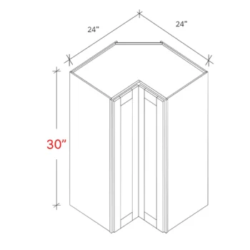 Bevel White 24"w X 30"h Pie Cut EZ Reach Corner