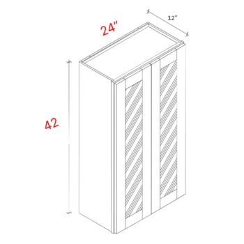 Bevel White 24_w X 42_h Clear Glass Door Wall Cabinet (Matching Interior)