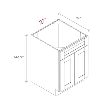Bevel White 27"w Sink Base Cabinet