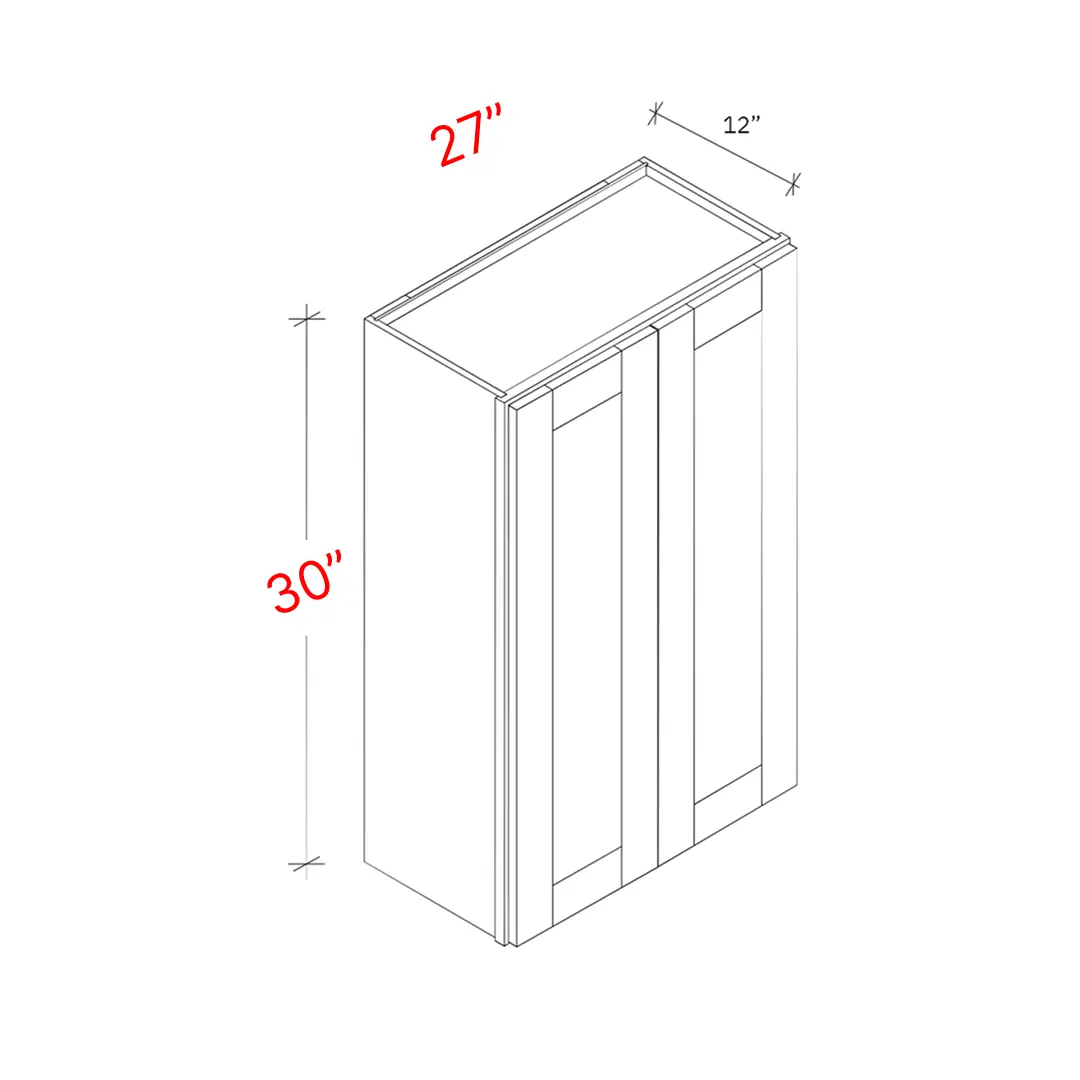 Bevel White 27"w X 30"h Wall Cabinet