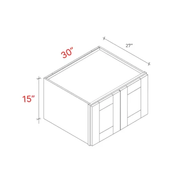 Bevel White 30"w X 15"h X 27"d Wall Cabinet